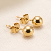 Lundholm Eugenia Oorknopjes Dames Goudkleurig – Kleine Bolletjes Oorbellen 5 mm my – Premium Stainless Steel Jewellery Gold PVD Plated Oorstekers – Tweede Gaatje Oorbellen Dames Goud – Waterproof & Hypoallergeen