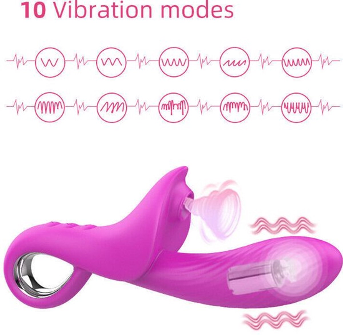 Vrouwen-G-Spot-Dildo-Oraal-Zuigen-Tepel-Clitoris-Dubbele-Stimulatie-Vibrator-Speelgoed - 001