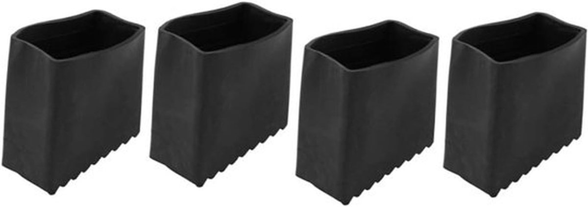 Rubberen pootpootjes voor tuintafel - 4 stuks - Zwart - Aluminium frame - Schroefbaar - Pa