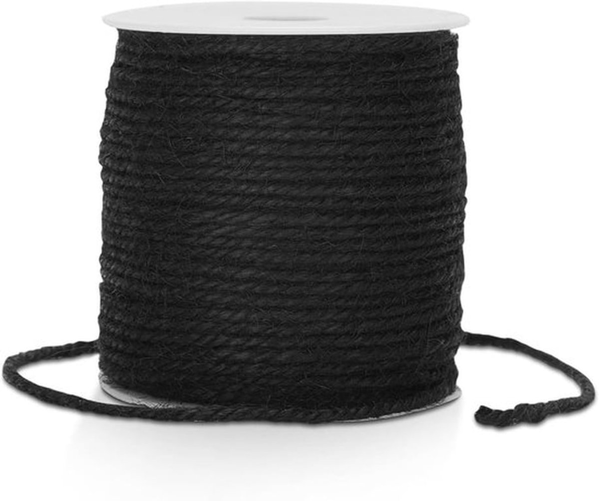 100 m natuurlijk jute koord - zwart jute koord - tuinkoord - 3 mm koord voor bakkers - geschenkverpakkingen - kunsthandwerk - veelzijdig gebruik