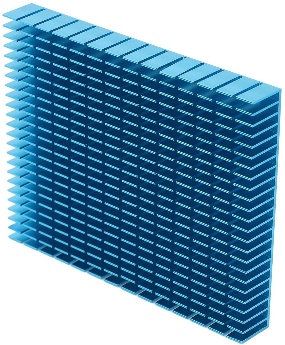 Aluminium Koellichaam - Hitteafvoer Blok - Elektronica Koelen - Geanodiseerd Oppervlak - 150x120x20 mm - Blauw