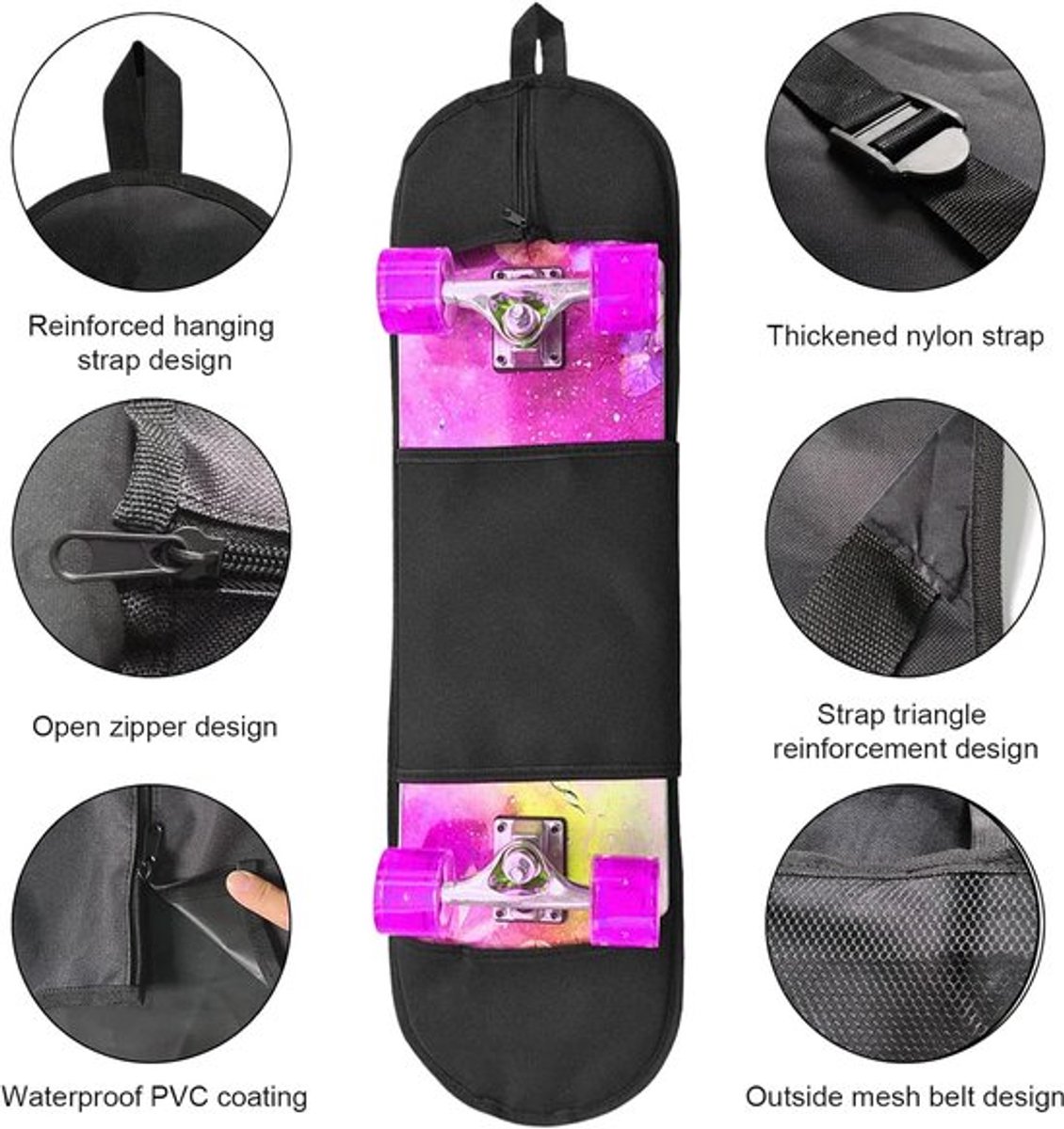 Longboardtas Waterdichte Longboard Draagtas Longboards Zwart
