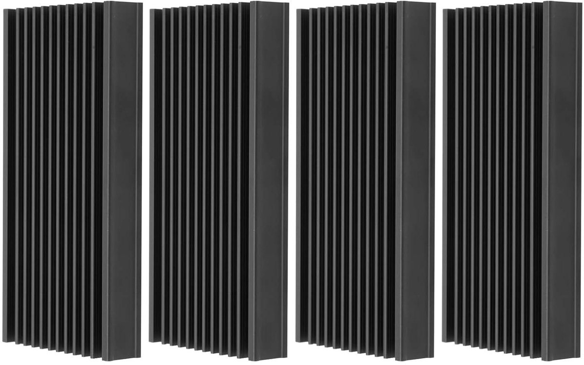 Aluminium Koellichaam - Koelvin - Elektronica Koelen - Efficiënt Ontwerp - 50x12.7x100mm - Zwart
