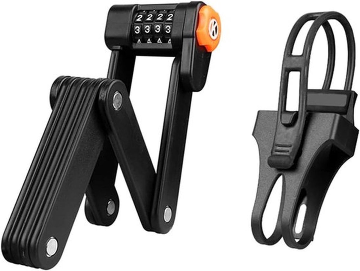 vouwslot-Fietsslot-4-cijferig stalen cijferslot-8 scharnieren-85 cm lang-Voor elk type Fiets -Ook voor Fatbike