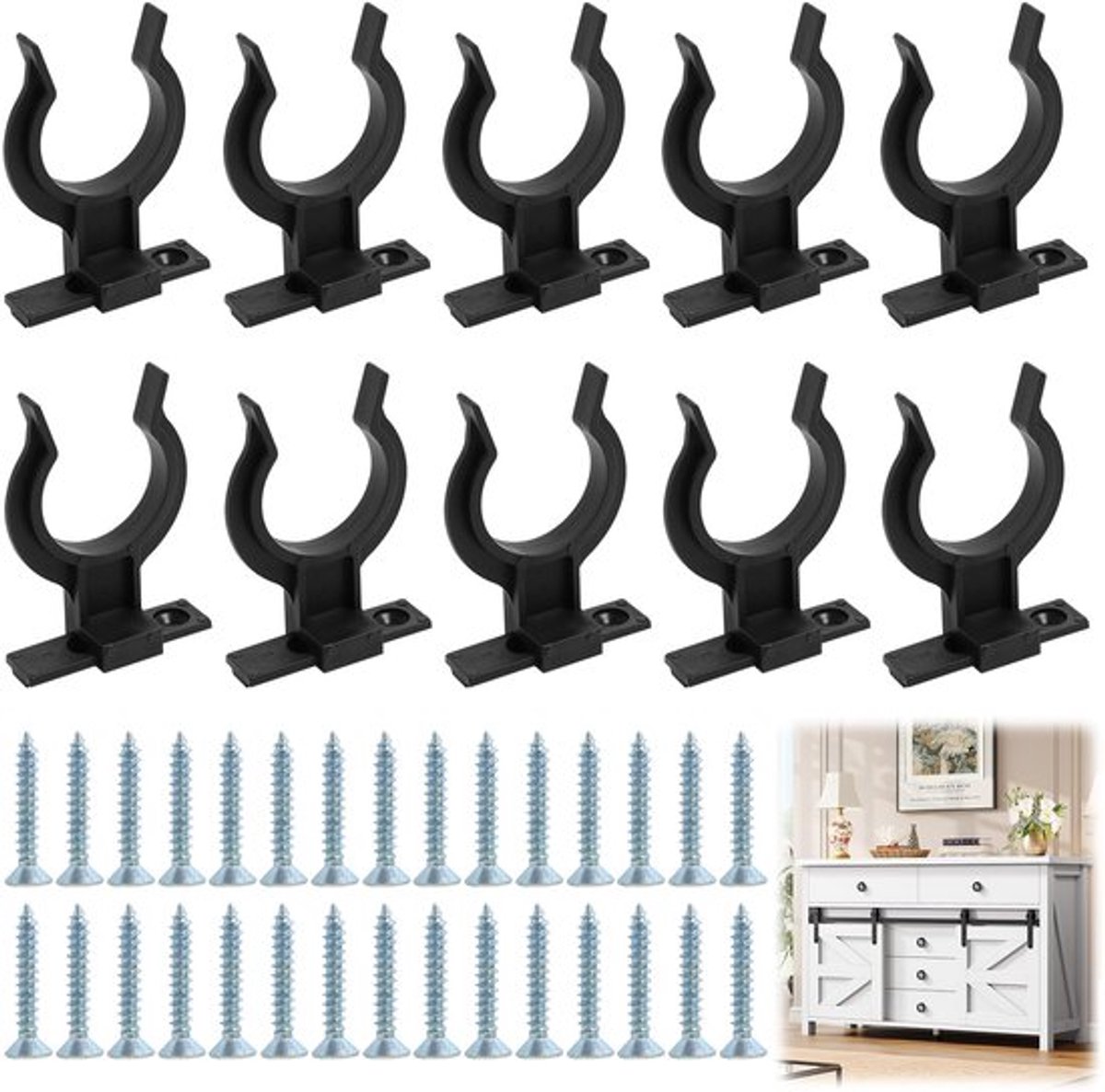 10 keuken plint clips met 30 schroeven, compatibel met 32-40mm keukenpoten, robuust en duurzaam, eenvoudige installatie, ideaal voor alle soorten keukens