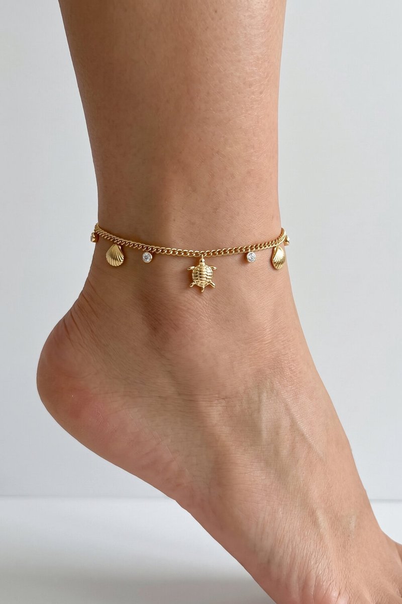 Enkelbandje Dames Goudkleurig – Minimalistische Enkelketting – Verstelbaar – Zomers Sieraad