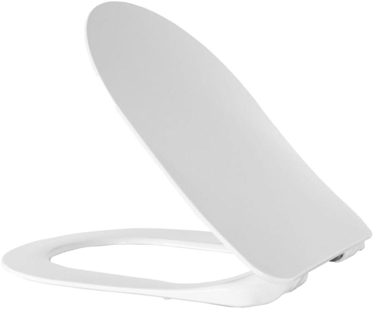 Platte wc-bril - Duroplast deksel - Badkamer vernieuwen - Soft-close en Quick-Release - 36 x 44.5 cm - Wit
