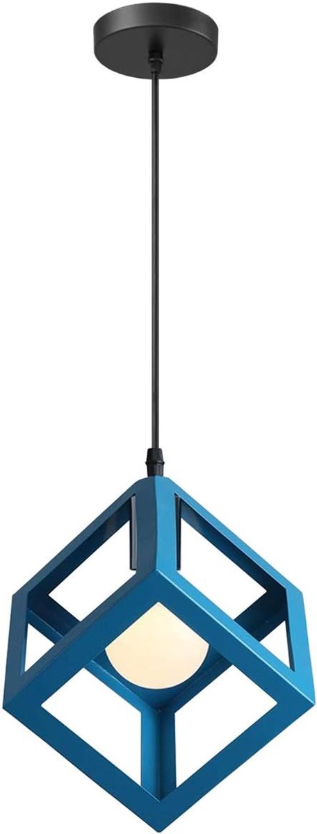 SnelShoppen - Moderne Hanglamp Kroonluchter Blokvorm Geometrisch Stijl Metaal E27 Plafondlamp voor Slaapkamer Woonkamer Restaurant - 16cm