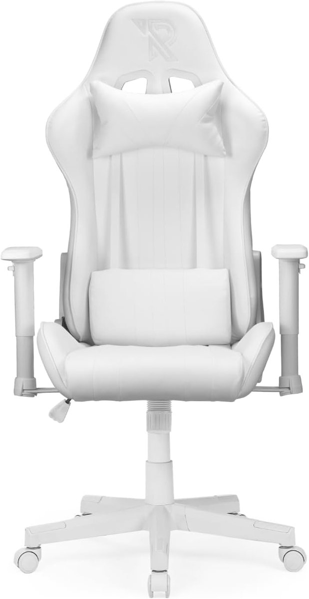 SnelShoppen - Felix Gaming Chair - Luxe Gaming Stoel - PU Leer - Ergonomisch Ontwerp - Wit - Perfect voor Gamers - Race Design