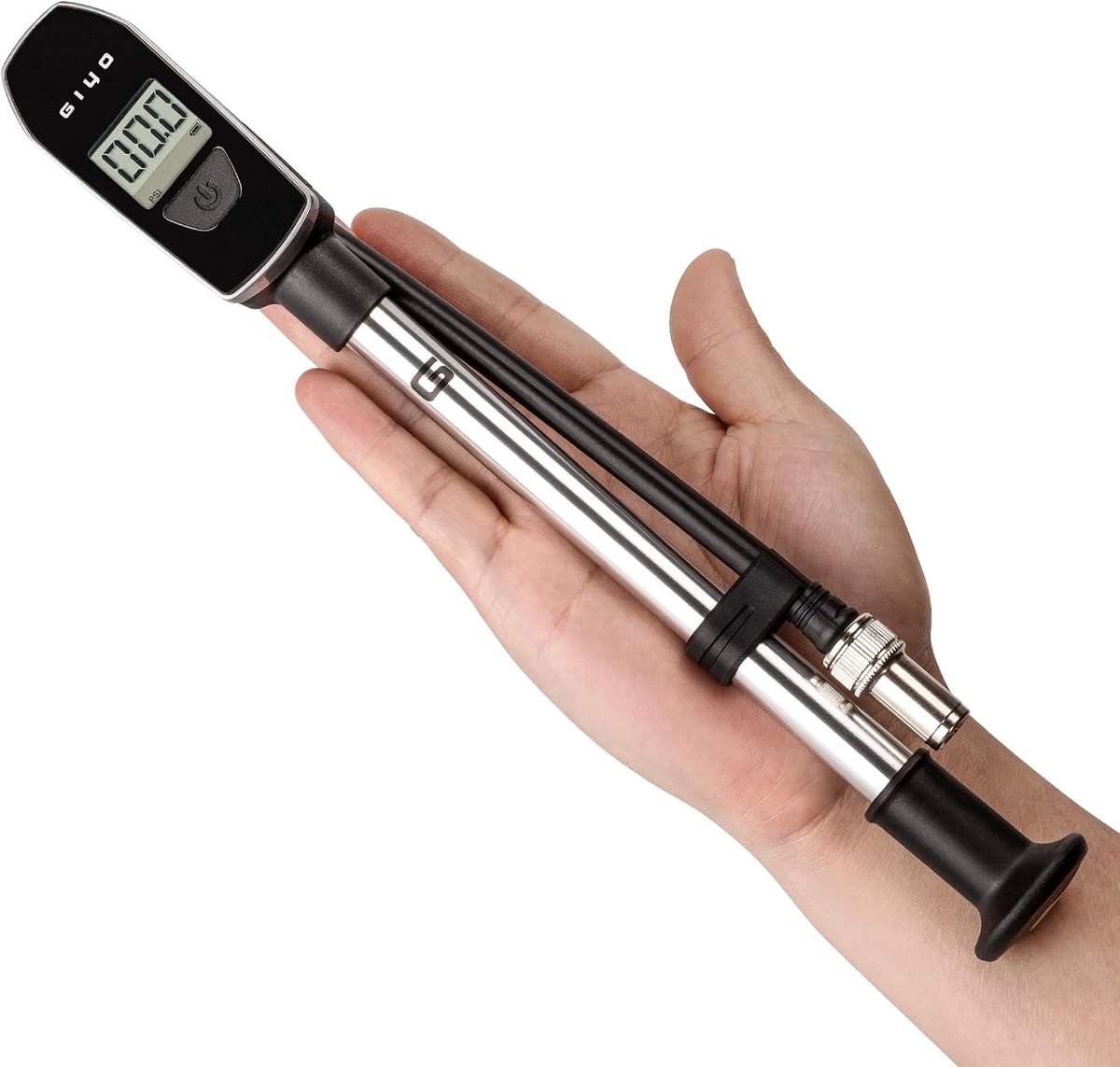 SnelShoppen - Fietspomp met Veerpoot en Manometer - Compacte Dompelpomp voor Mountainbike en E-bike - Aluminium Schokdemperpomp tot 300 PSI - Ideaal v