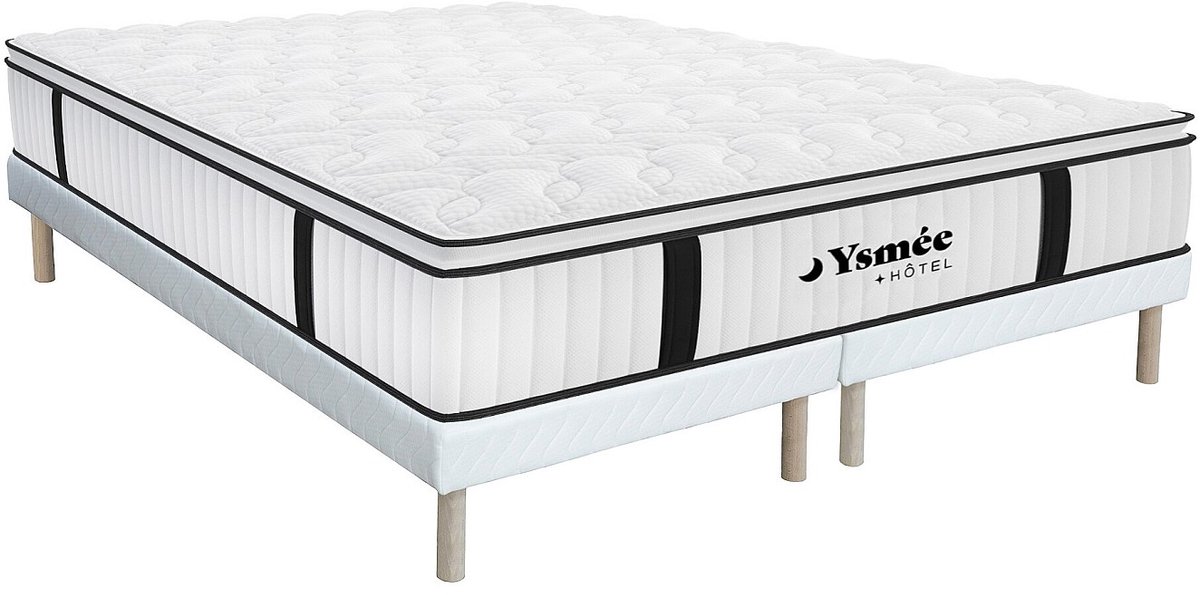 Vente-unique Set bedbodem en brandwerend matras met geïntegreerd dekmatras DELICE van YSMÉE HOTEL - 180 x 200 cm