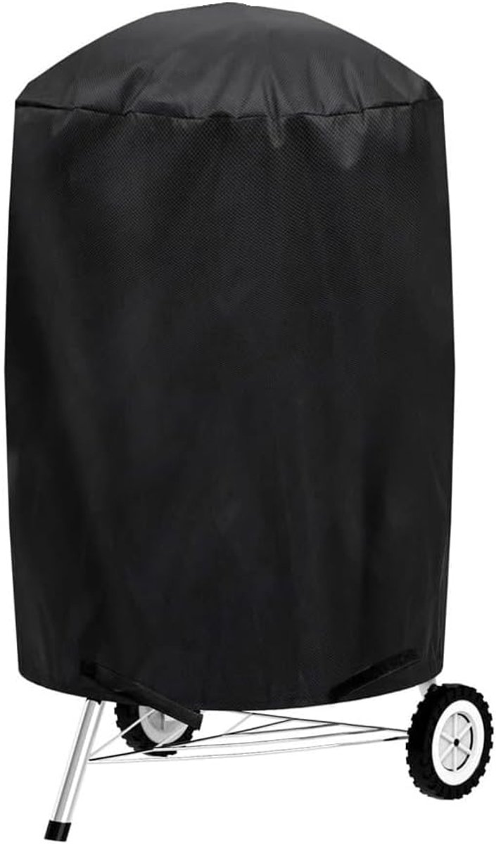 SnelShoppen - Waterdichte Barbecuehoes - Ronde Afdekhoes voor Kogelbarbecue - Oxford-stof - Zwart - 72 x 70 cm - Ideaal voor Buiten, Tuin, Camping en