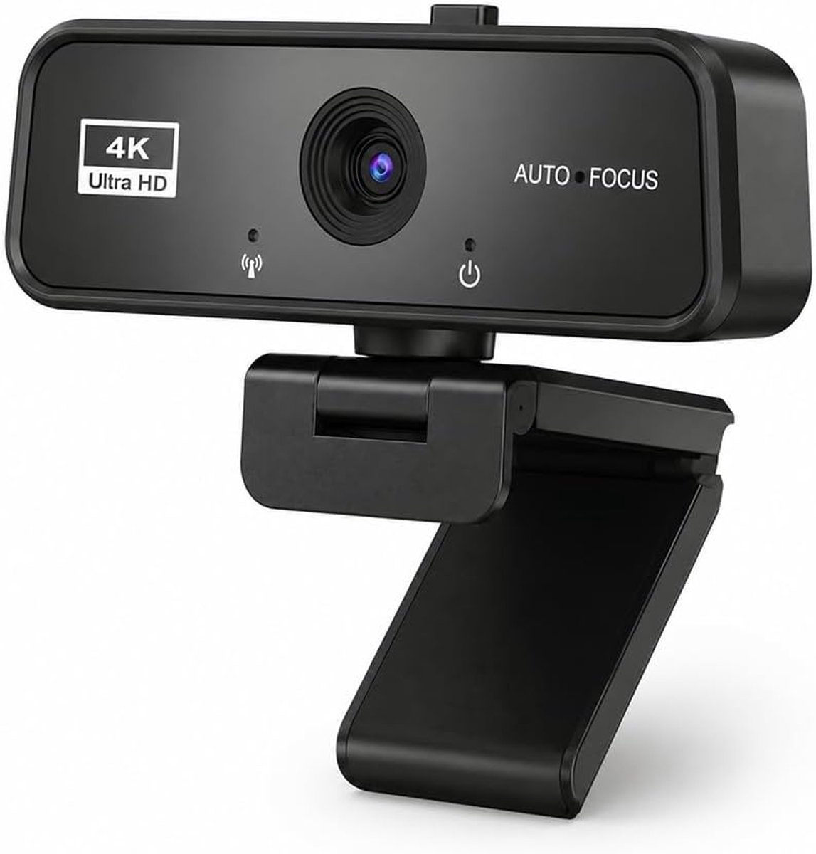 SnelShoppen - Webcam 4K UHD pc-camera met autofocus, 8 MP, microfoon, 360 graden draaibaar voor streaming, YouTube, videogesprekken, Windows, Linux, M