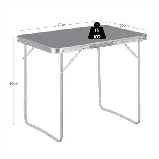 Inklapbare Tafel - Vouwtafel Buiten - 70x60x50 cm - Kampeertafel met Handvat - Stevige - Waterdicht - Voor Tuin, Strand — afbeelding 2