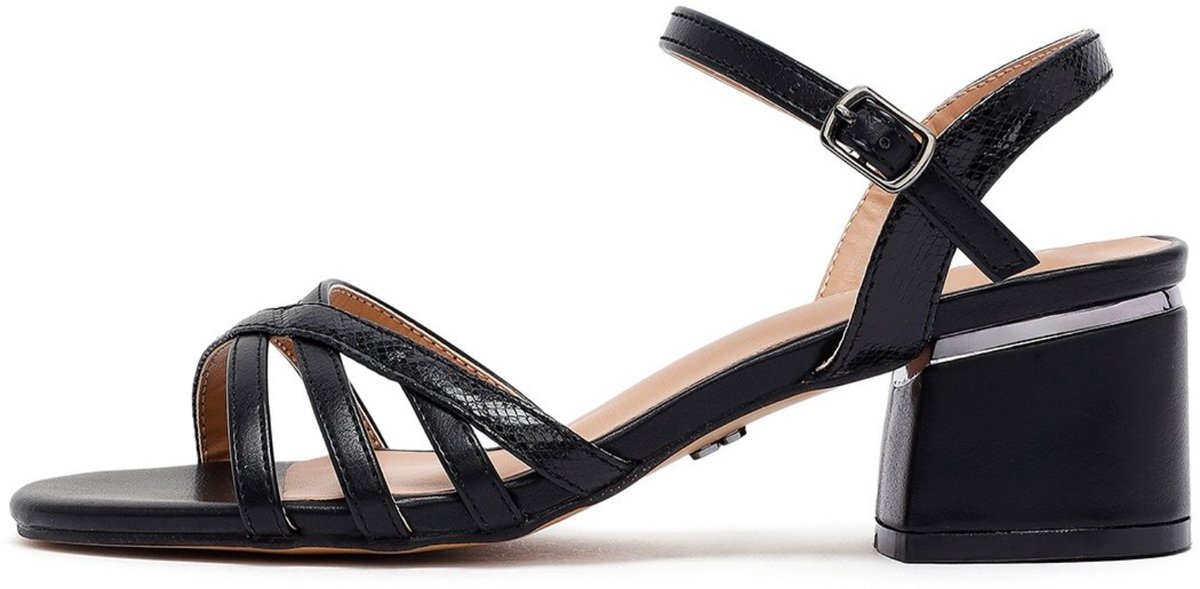 DERIMOD Heeled Sandals Imitation Leather Heeled Sandals