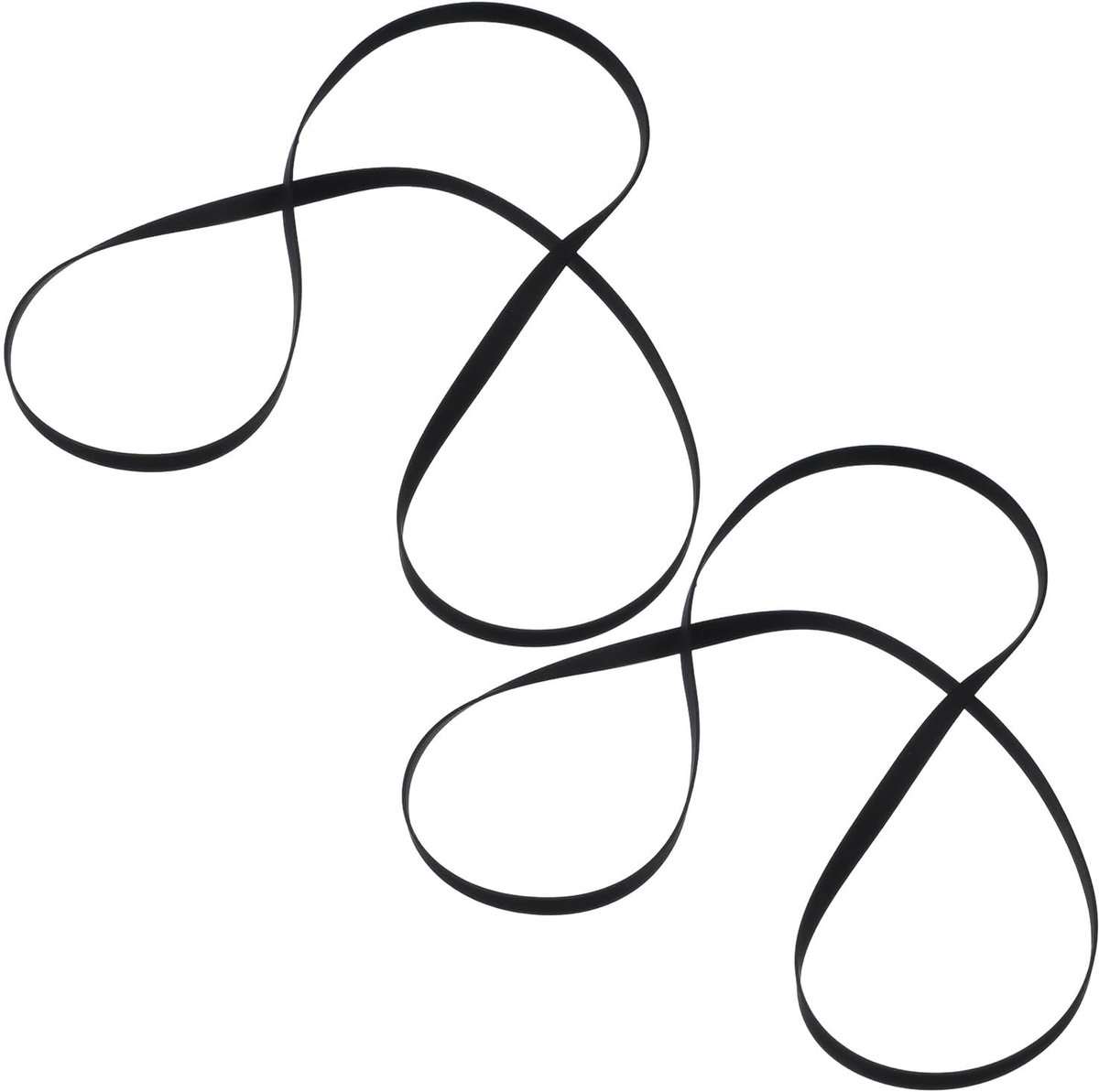 SnelShoppen - 2 stuks Platenspeler Riemen 290 mm - Aandrijfriem voor Platenspelers, 5 mm Breed, Elastisch Rubber, Ideaal voor Grammophones en Reparati