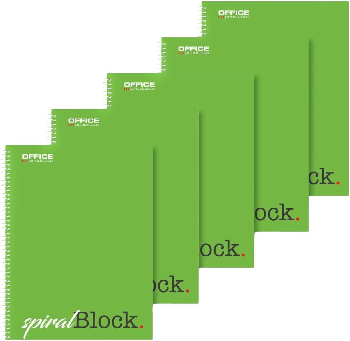 SnelShoppen - Spiral Notepad A4 Gecheckt 5 Pack 80 Vellen 160 Pagina's Notitieblok Spiral Binding School Pad Schrijfblok Groene Kleur