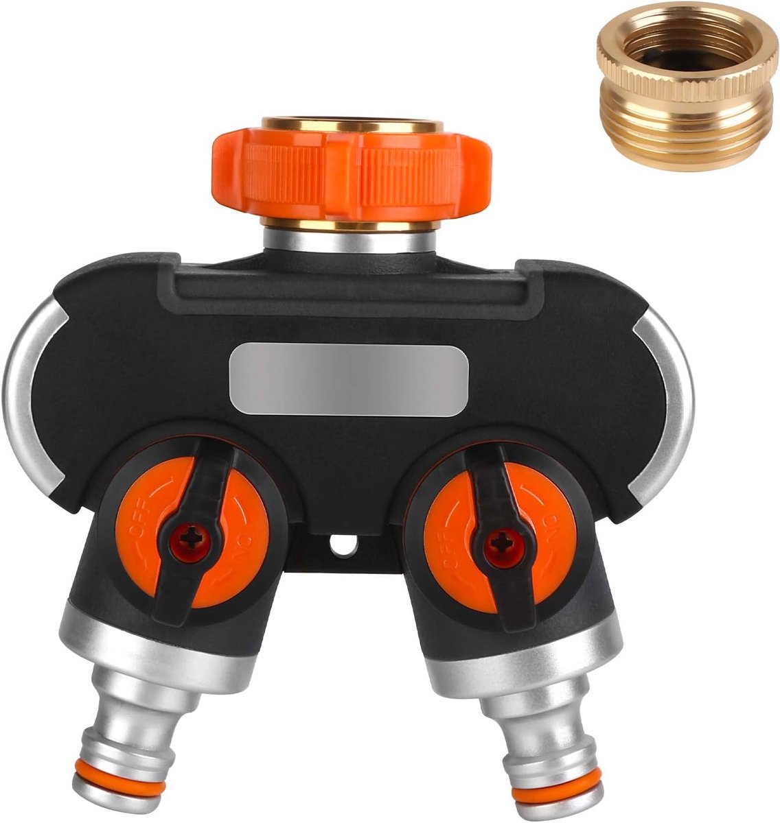 SnelShoppen - 2-way Water Distributor 3/4" en 1/2" Tuin Irrigatie met Instelbare Uitgangen voor Gelijktijdige Aansluiting van Twee Apparaten