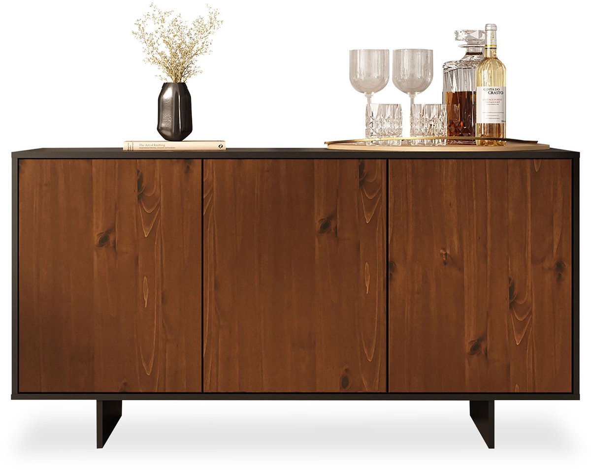 ARTO-dressoir met 3 deuren – afwerking in kastanje