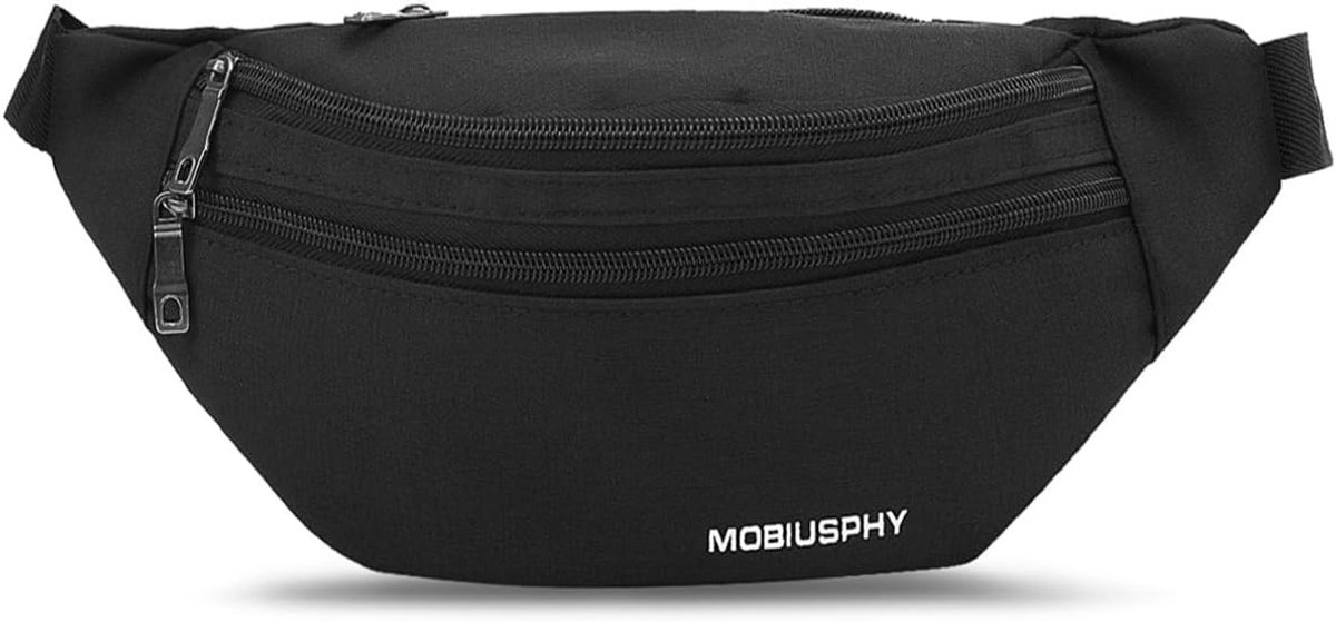 SnelShoppen - Waist Bag Hardloopriem Unisex Waterdicht Verstelbaar Fanny Pack Rugzak voor Fietsen, Gym, Joggen, Wandelen, Klimmen, Reizen - Zwart