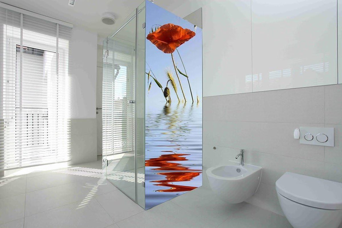 Badkamerstickers - Douchewand decoratie - Badkamer opfrissen - Verwijderbaar vinyl - 70 x 