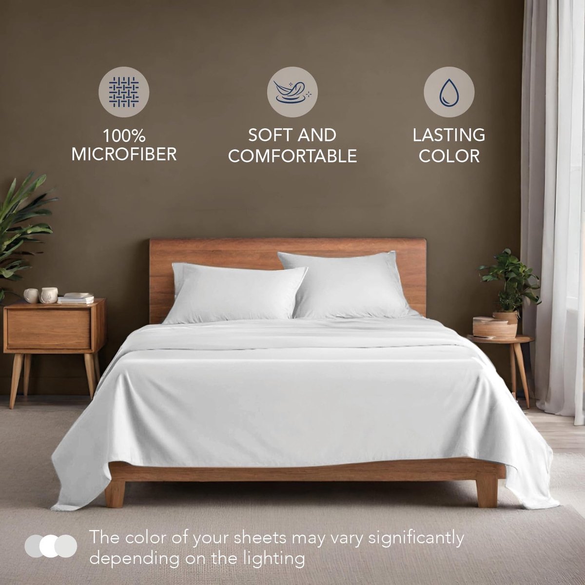 SnelShoppen - Dreamzie Beddenset 160x200 cm - 4-delige Microfiber Set - Fitted Sheet 160x200 cm, Flat Sheet 240x280 cm, 2 Kussenslopen 65x65 cm - Oeko