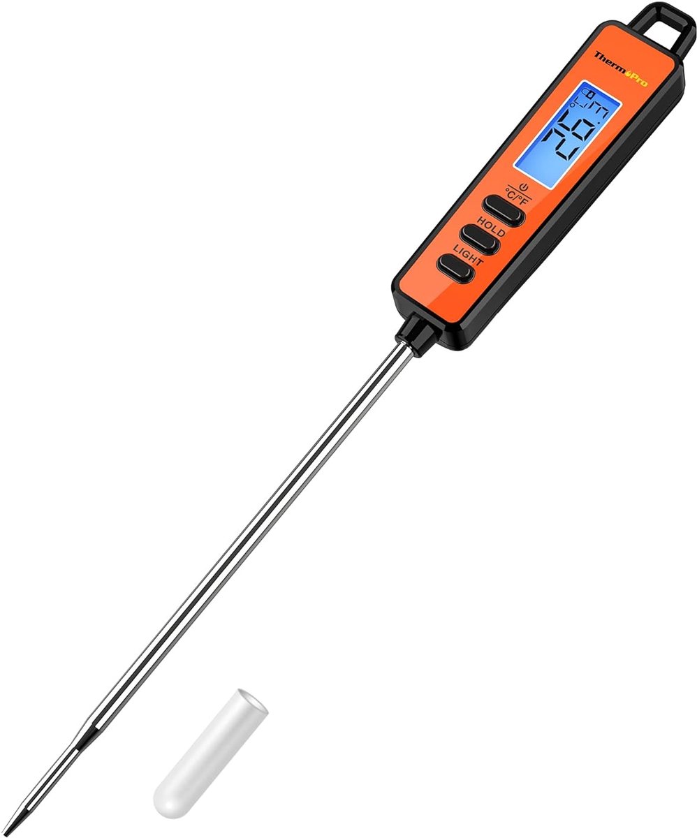 SnelShoppen - Digitale Vleesthermometer - Grill Thermometer met Lange RVS Probe - Keuken Thermometer voor BBQ, Roosteren, Koken - Temperatuurmeter - T