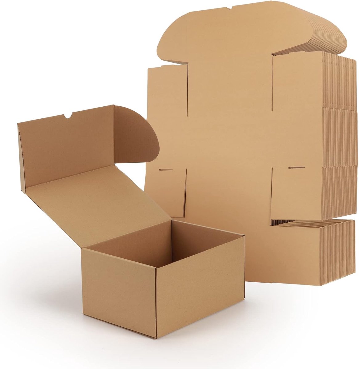 SnelShoppen - Set van 20 Sterke Bruine Golfkartonnen Dozen 25.5x17.7x12.7cm voor Verzend- en Opslagbehoeften, Ideaal voor E-commerce en Kleine Bedrijv