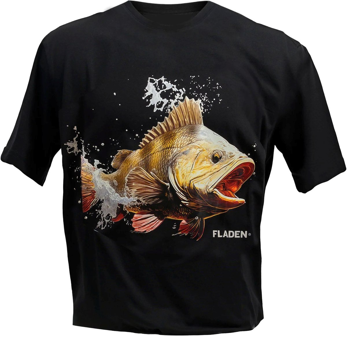 Fladen T-Shirt Perch Hunter Vis Shirt Zwart