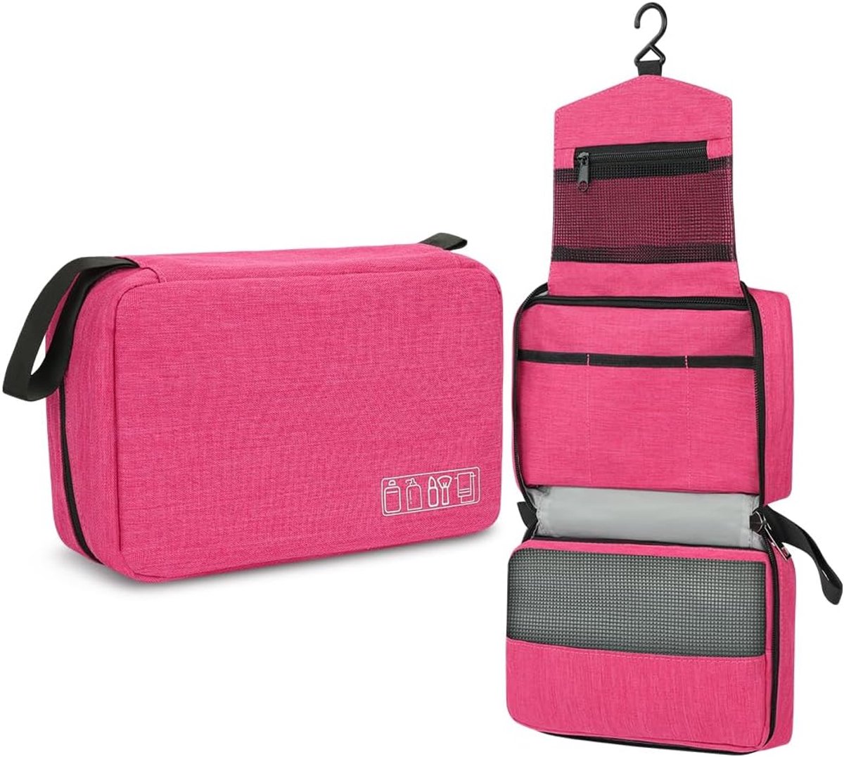 SnelShoppen - Toiletry Bag voor Mannen en Vrouwen - Waterdichte Hang toilettas met Haak - Grote Capaciteit - Ideaal voor Zakenreizen, Sport en Vakanti