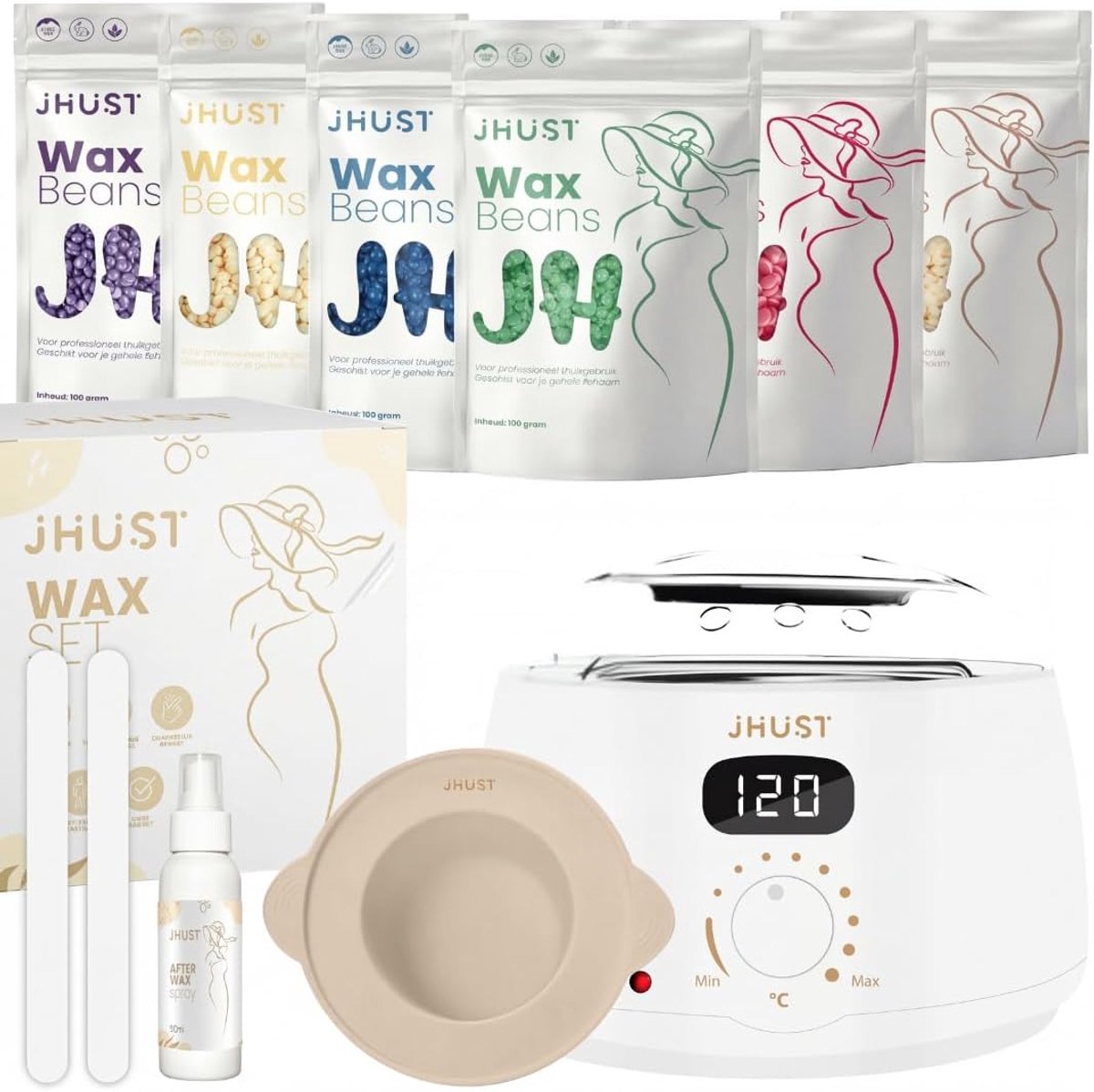 SnelShoppen - Wax Device Set Grijs - Wax Heater Inclusief 600g Wax Bonen - Harsapparaat voor Haarverwijdering - Professionele Harskit voor Thuisgebrui