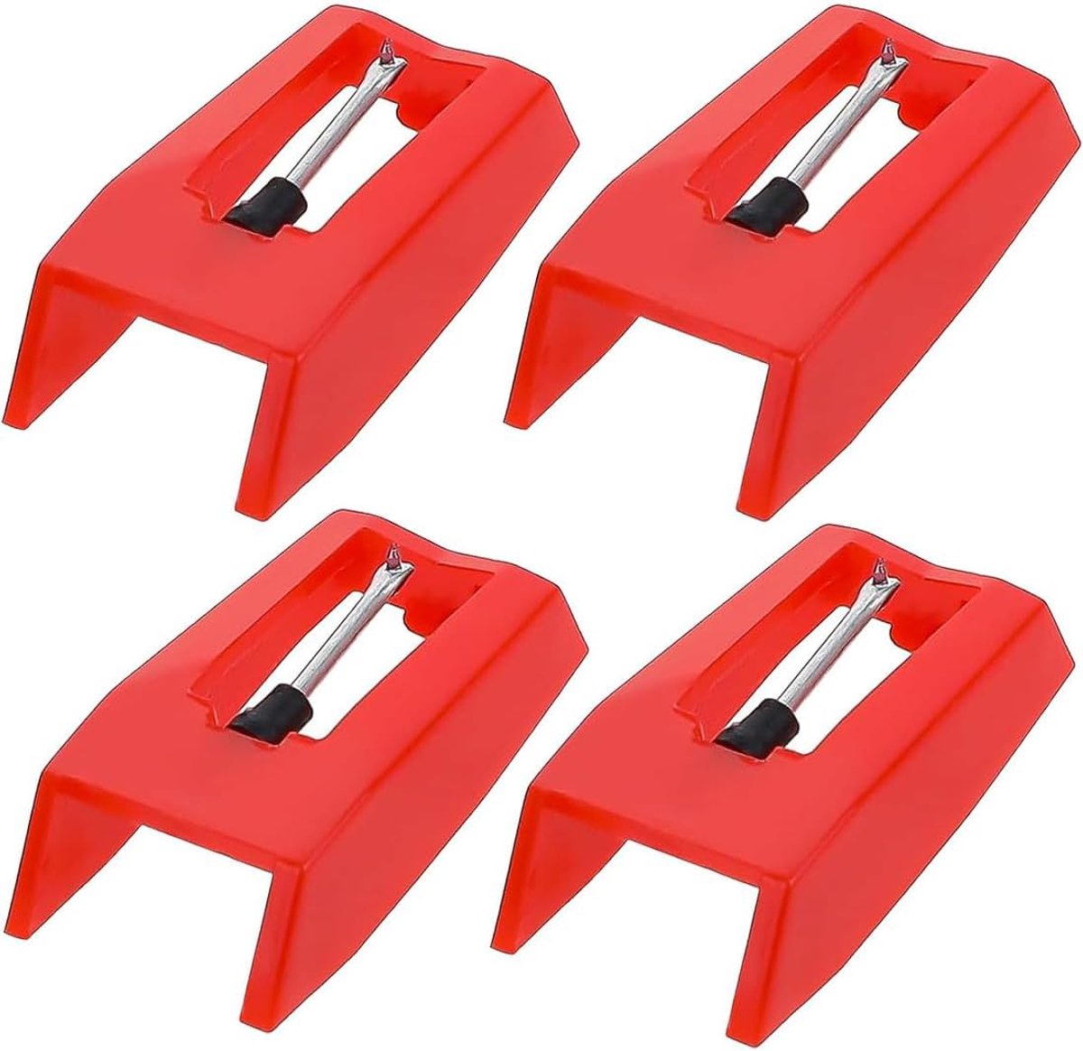 SnelShoppen - 4-delige universele draaitafel vervangnaald, turntable stylus pen, hoogwaardige ABS en aluminium, extra naald voor vinyl platen, elegant