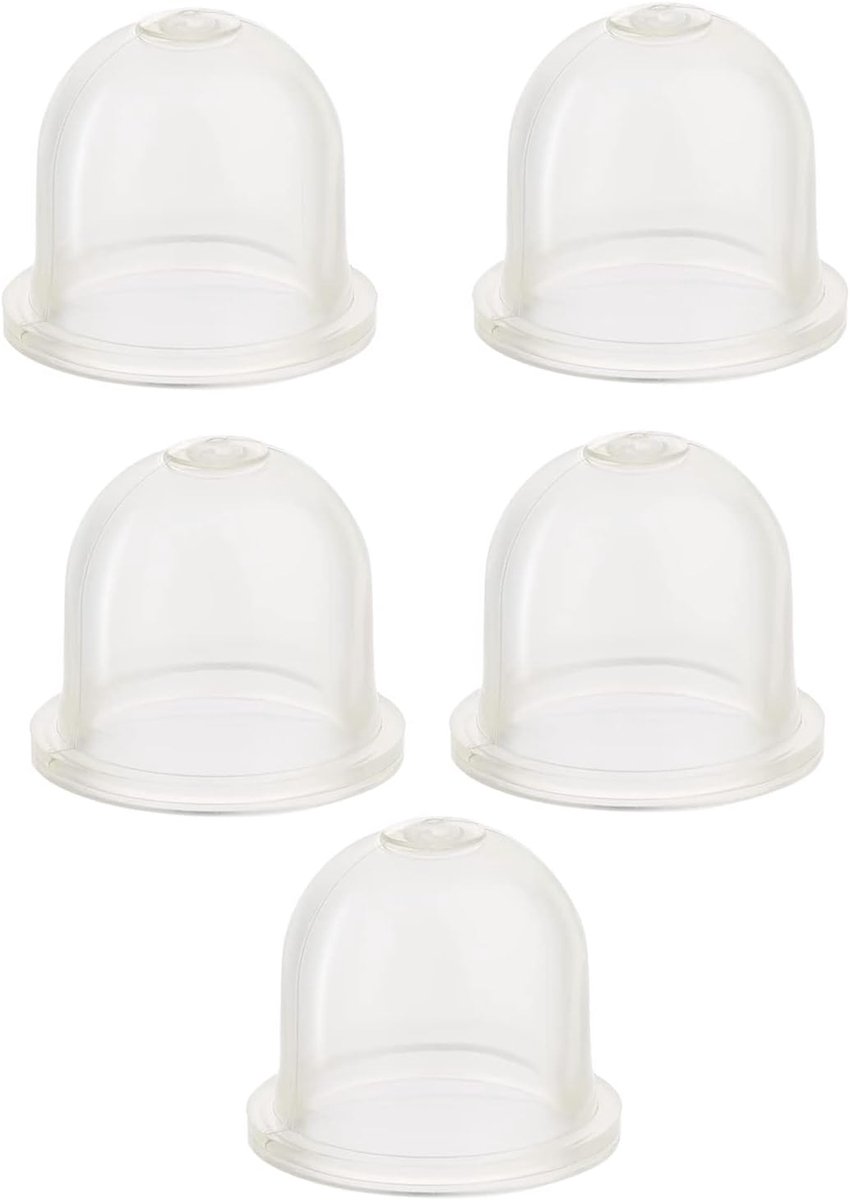 SnelShoppen - Pack van 5 Primer Pump Caps voor Kettingzaag, Grastrimmer, Brandstofpomp, Carburetor, Transparant, Voor Tuin en Buiten