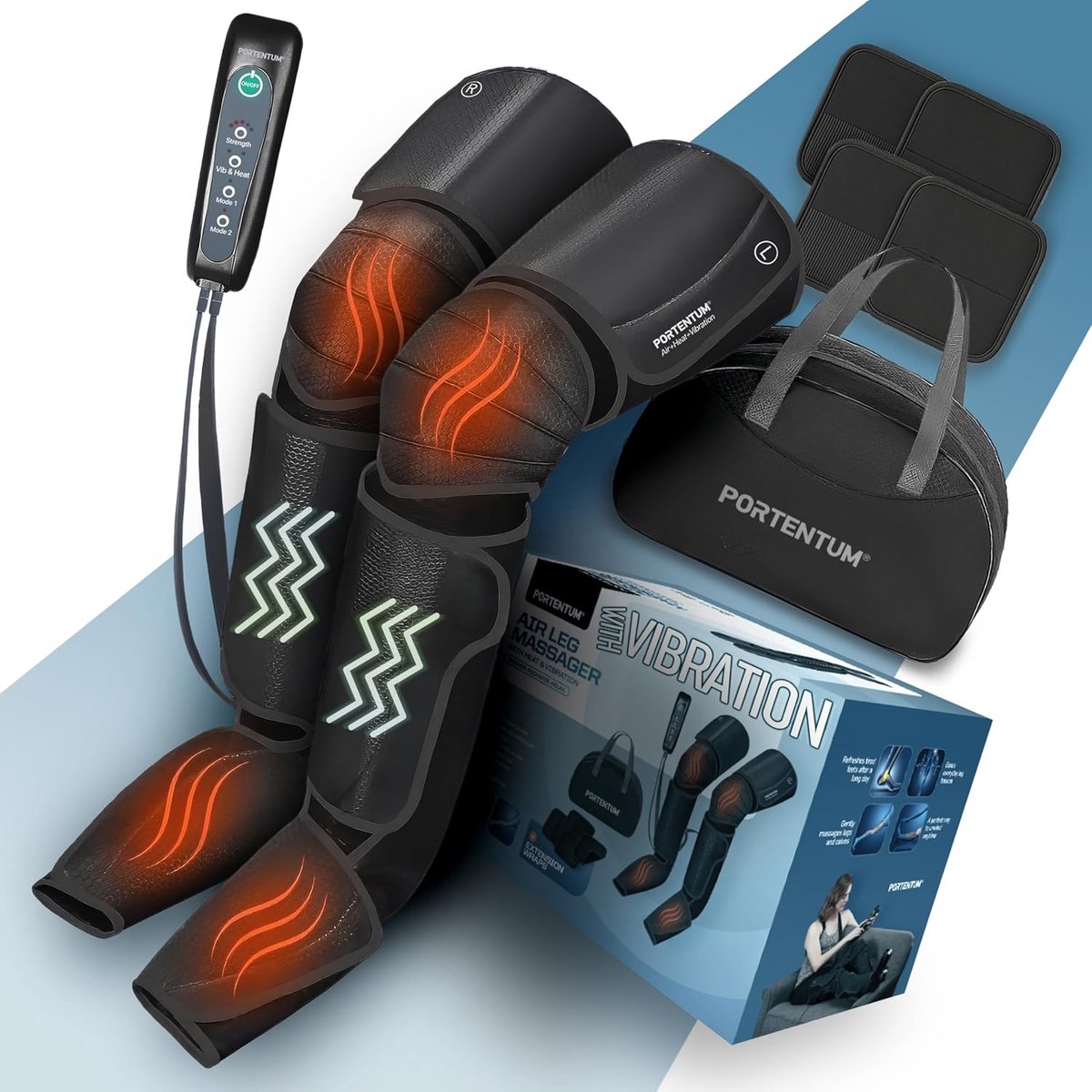 SnelShoppen - Leg Stimulators voor Pijn en Circulatie met Verstelbare Warmte en Trillingen, 5 Compressieniveaus, Afstandsbediening met LED Display, Ve