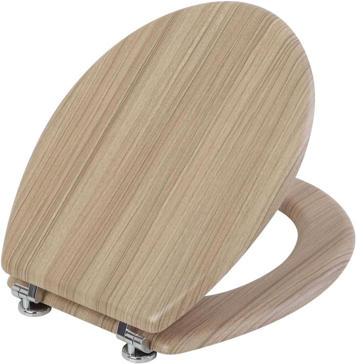 Toiletbril - WC-zitting Hout - Badkamer Vernieuwen - Gebleekt Eiken - 45 cm - Natuurlijk