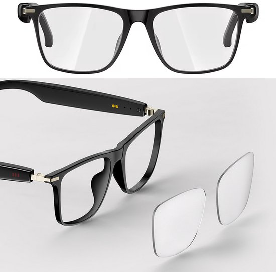 AI-slimme bril - Ondersteunt 45 talen - Draadloze Bluetooth-muziek - Fotochromatische lens - Slimme vertaling - Belfunctie - Fotochromatische kleurverandering - ABS - Zwart — afbeelding 4