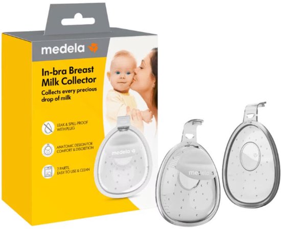 Medela In-bra Breast Milk Collector - Vangt Moedermelk Op - Discreet in Bh - Anatomische Vorm - Zacht Siliconen