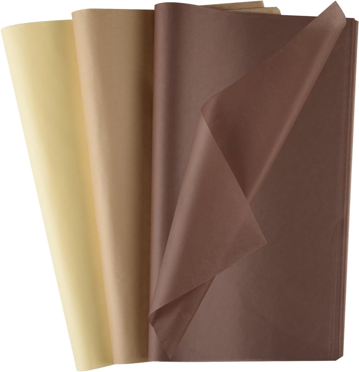 SnelShoppen - 60 Vellen Bruin Kraft Tissuepapier, Multicolor Cadeau Inpakpapier voor DIY, Verjaardag, Bruiloft, Feestdagen, Creatief, Decoratie, Parti