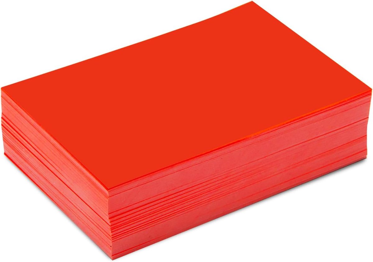 SnelShoppen - 150 Luminous Rode Labelstickers 10x7 cm - Multifunctionele Rectangular Labels - Zelfklevend - Perfect voor Organiseren, Labelen en Feest