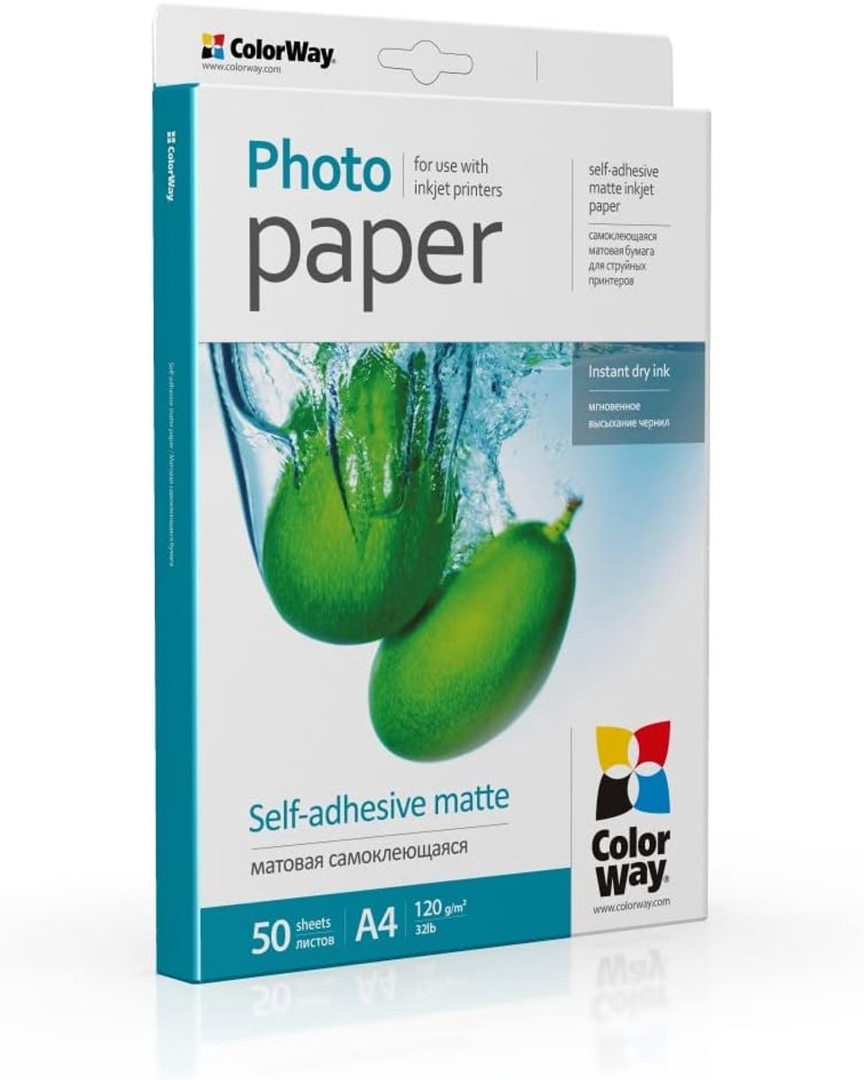 SnelShoppen - Self-Adhesive Premium Photo Paper A4 Matte 120 g/m² - 50 Vellen voor Inkjet Printer - Stickers Labels - Glansloos voor Feest, Kinderen,