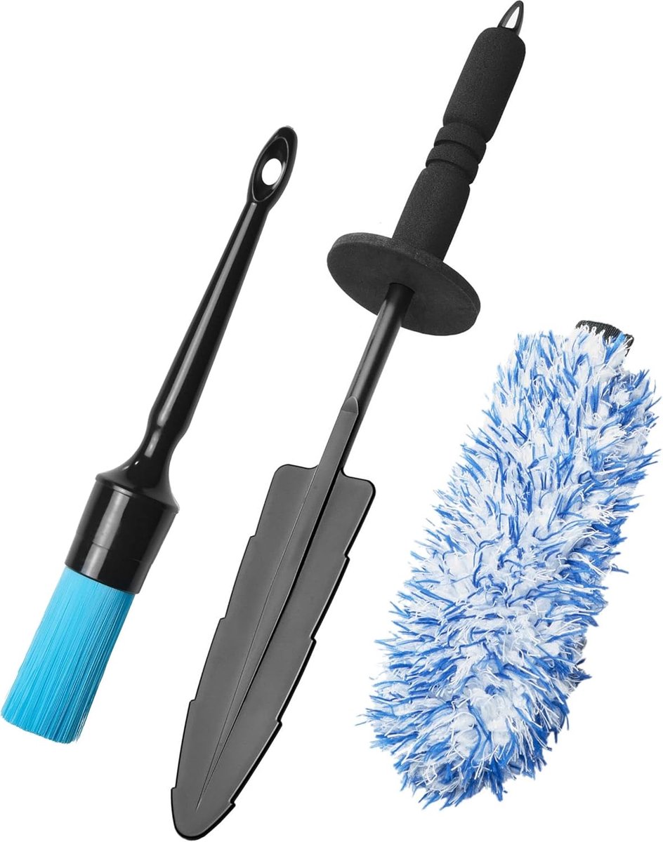 SnelShoppen - Microfibre Velgenborstel Extra Dun - Interchangeable Brush Cover - Diep Reinigend tot in de Velgenbed - Inclusief Blauwe Velgenborstel -