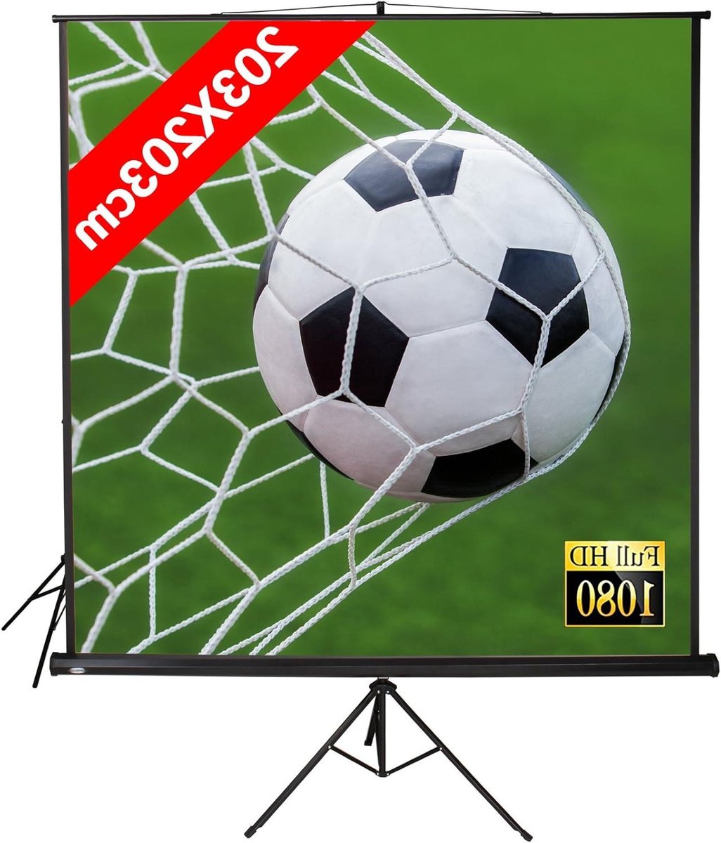 Projectiescherm - Pull Down Scherm - Thuisbioscoop Creëren - Met Statief - 203x203cm - Wit