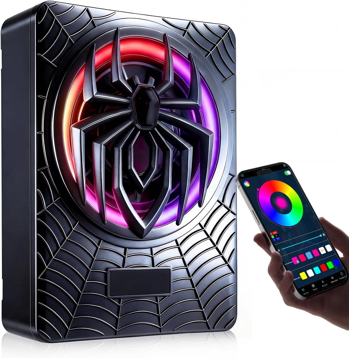 SnelShoppen - Actieve subwoofer voor de auto onder stoel 10 inch 1200W met geïntegreerde versterker en RGB-sfeerverlichting app-gestuurd
