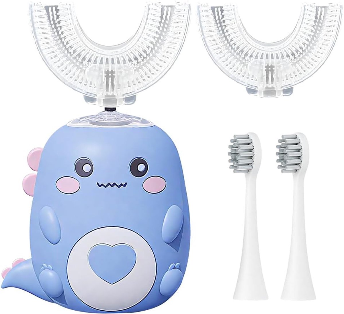 SnelShoppen - 360° Ultrasone Tandenborstel voor Kinderen, Elektrische U-vormige Tandenborstel met 2 Borstelkoppen, Ideaal voor Kinderen van 2-12 Jaar,