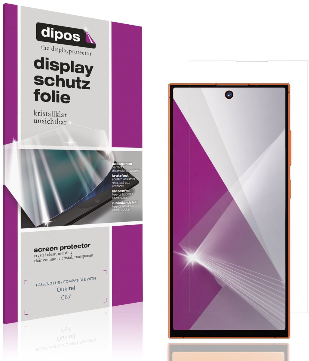 dipos – 4x Beschermfolie geschikt voor Oukitel C67 | Krasbestendige & heldere Screenprotector Ultra-Thin