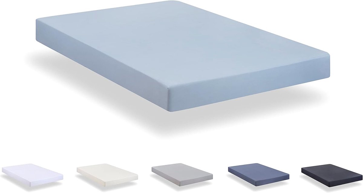 SnelShoppen - Hoeslaken Lichtblauw 120x190/200 cm - Extra Zacht Geborsteld Microvezel - Ideaal voor Boxspring en Matras - Perfect voor Kinderen en Vol