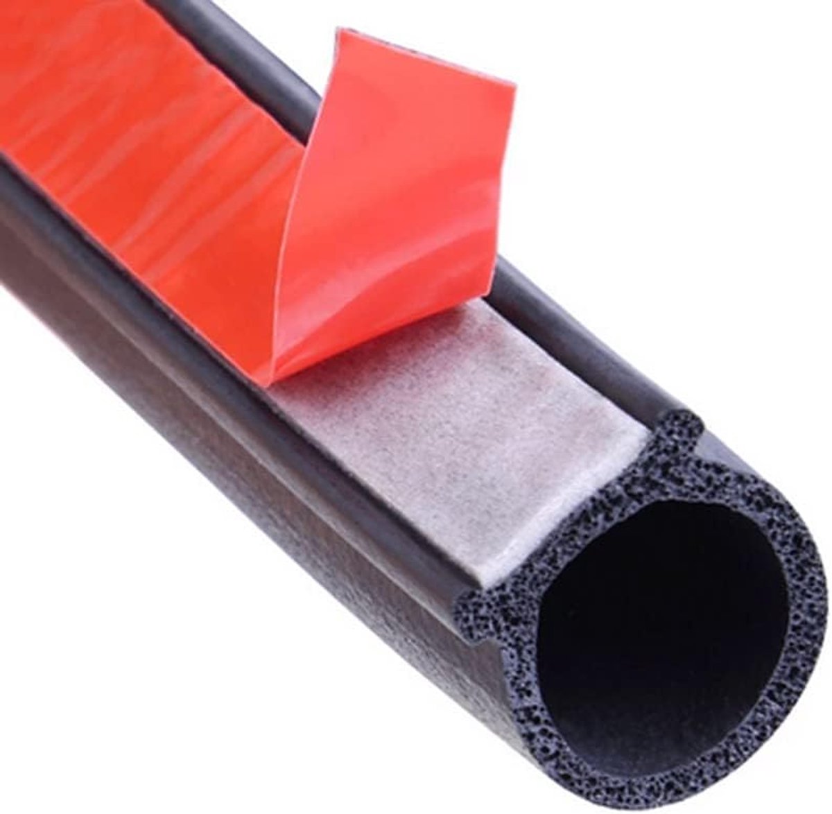 SnelShoppen - Autodeurafdichting 6 Meter - Rubberen Afdichting Zelfklevend - Waterdichte Deurbescherming Afdichtstrip - D-vormig 16mm x 16mm - Geluidd