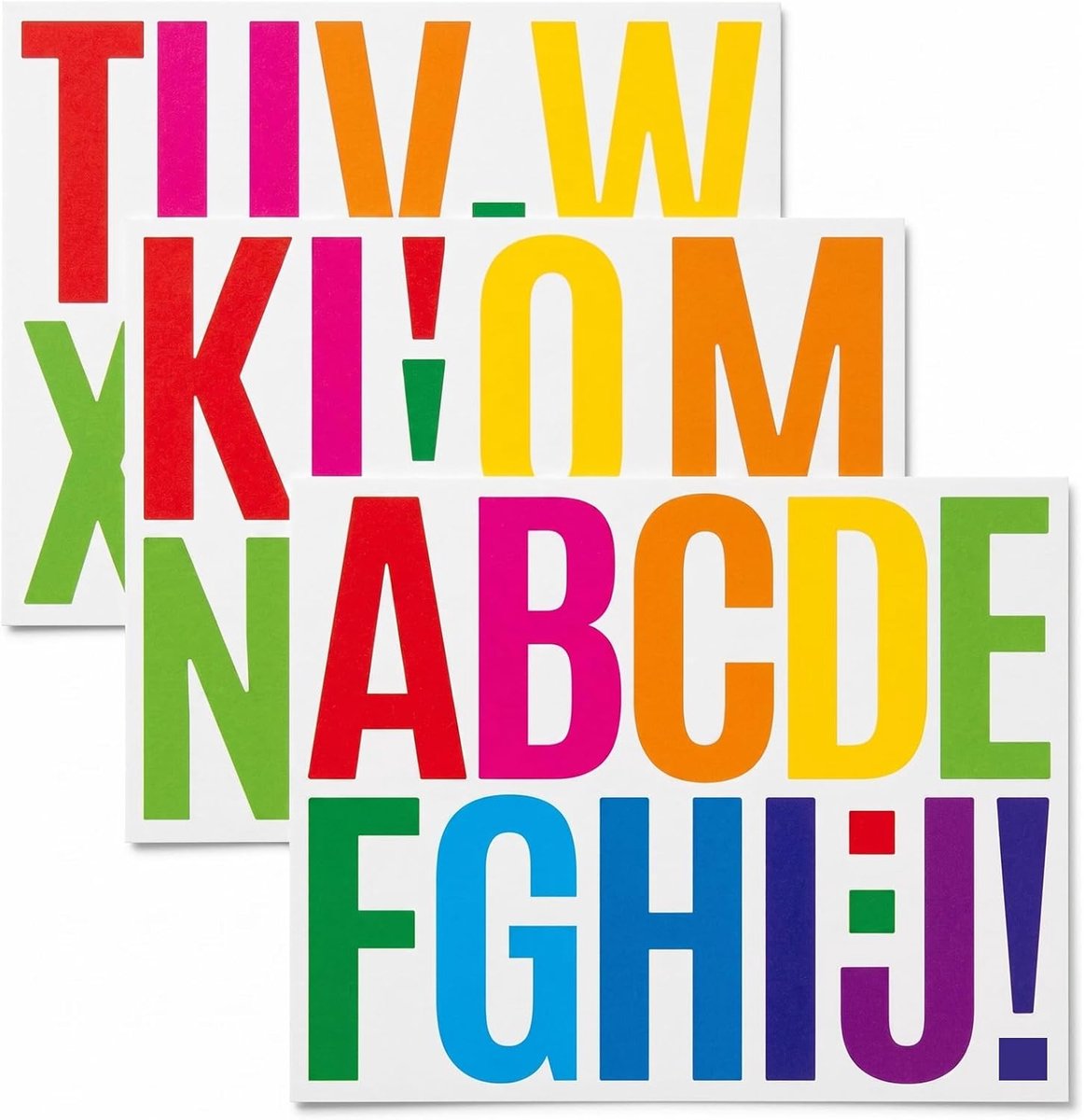 Thijox - Kleurrijke Plakletters Sticker Set 9 Stuks, 3 Inch Groot, Waterdicht Vinyl, Zelfklevend voor Auto, Brievenbus, Feest, DIY Alphabet, Weerbeste