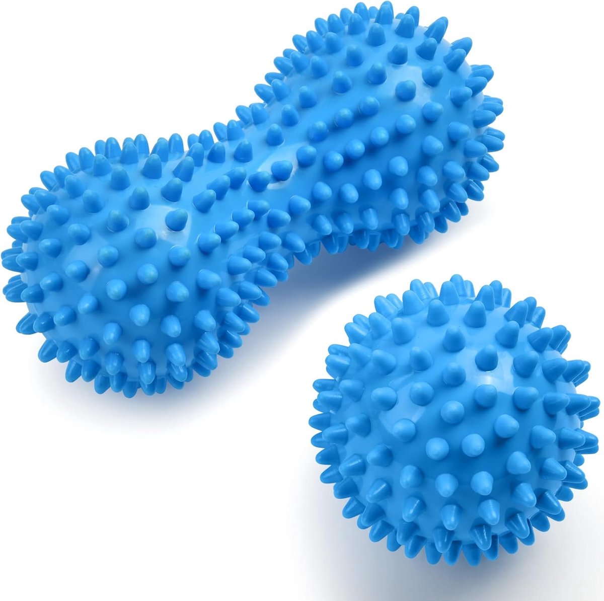 SnelShoppen - Set van 2 Harde Stekelvarken Massageballen voor Spierspanning, Duurzame Rubber Fasciabal, Ideaal voor Voeten, Rug, Nek en Handen, Huidvr