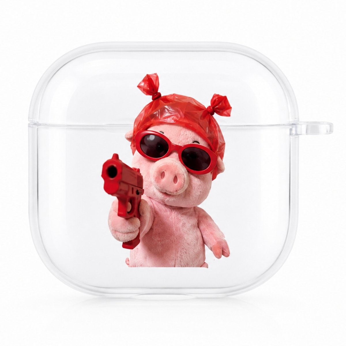 Enluxe Case geschikt voor Airpods 4 - Gangster Varken Cartoon - Hardcase met Print, Schokbestendig & Draadloos Opladen